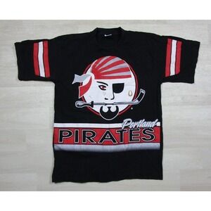 Vintage 90s SALEM Portland Pirates Hockey Jersey Style T-Shirt Youth XL (18-20)